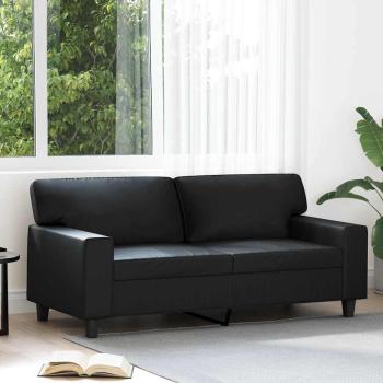 ARDEBO.de - 2-Sitzer-Sofa Schwarz 140 cm Kunstleder