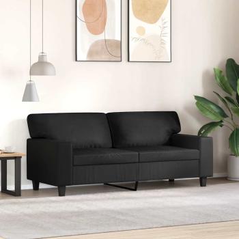 2-Sitzer-Sofa Schwarz 140 cm Kunstleder