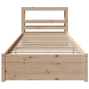 Bettgestell mit Kopfteil ohne Matratze 75x190 cm