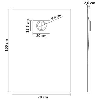 Duschwanne SMC Wei? 100?70 cm
