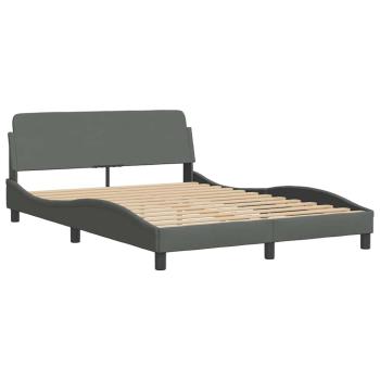 Bettgestell Dover Dunkelgrau 135x190 cm Stoff