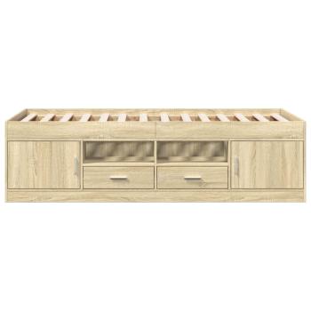 Bettgestell mit Stauraum Sonoma-Eiche 80 x 200 cm Holzwerkstoff