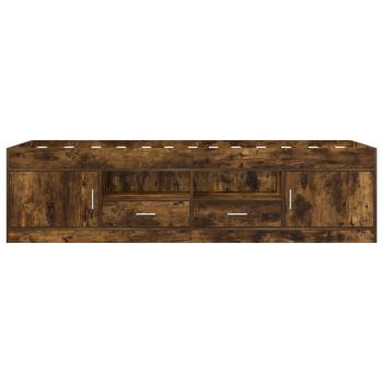 Bettgestell mit Stauraum mit Tür Geräucherte Eiche 80 x 200 cm