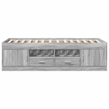 Bettgestell mit Stauraum Grau Sonoma 80 x 200 cm Holzwerkstoff