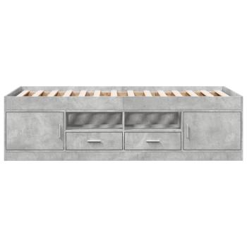 Bettgestell mit Stauraum Betongrau 80 x 200 cm Holzwerkstoff