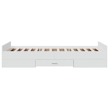 Bettgestell mit Stauraum Weiß 80 x 200 cm Holzwerkstoff