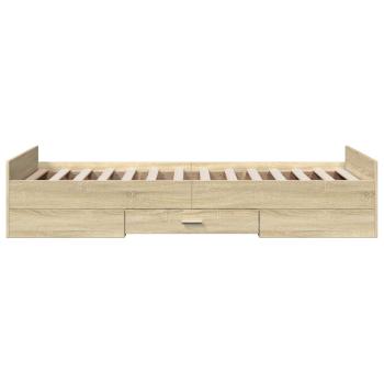 Bettgestell mit Stauraum Sonoma-Eiche 80 x 200 cm Holzwerkstoff