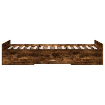 Bettgestell mit Stauraum Geräucherte Eiche 80 x 200 cm