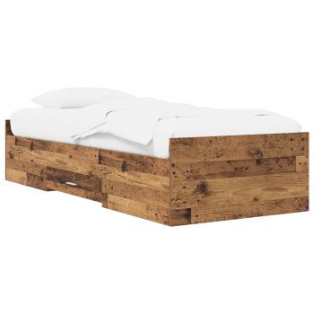 Bettgestell mit Stauraum Altholz 80 x 200 cm Holzwerkstoff