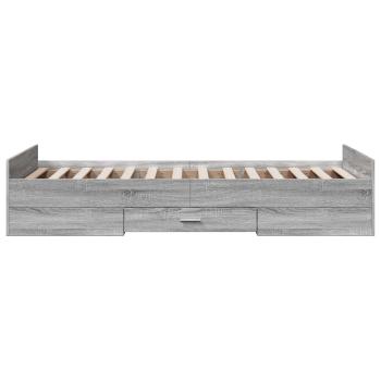 Bettgestell mit Stauraum Grau Sonoma 80 x 200 cm Holzwerkstoff