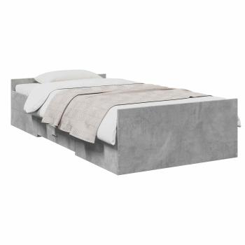 Bettgestell mit Stauraum Betongrau 80 x 200 cm Holzwerkstoff