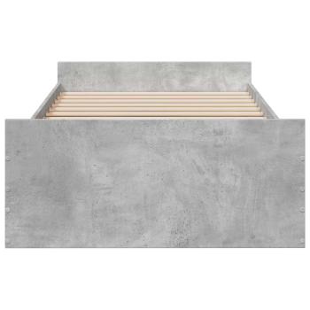 Bettgestell mit Stauraum Betongrau 80 x 200 cm Holzwerkstoff