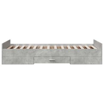Bettgestell mit Stauraum Betongrau 80 x 200 cm Holzwerkstoff