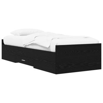 Bettgestell mit Stauraum Schwarze Eiche 80 x 200 cm