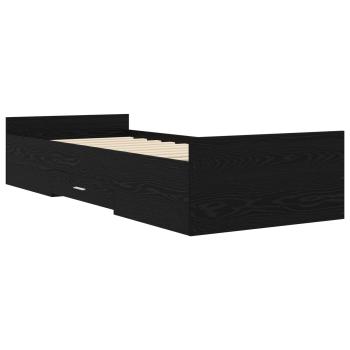 Bettgestell mit Stauraum Schwarze Eiche 80 x 200 cm