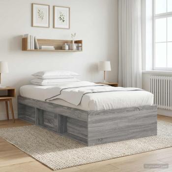 ARDEBO.de - Bettgestell mit Stauraum Grau Sonoma 80 x 200 cm Holzwerkstoff