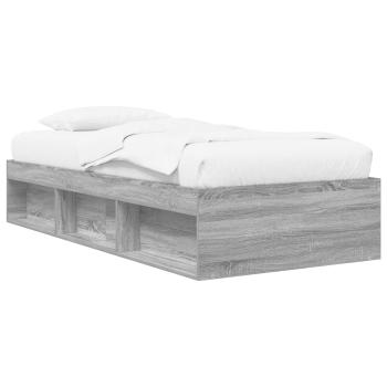 Bettgestell mit Stauraum Grau Sonoma 80 x 200 cm Holzwerkstoff