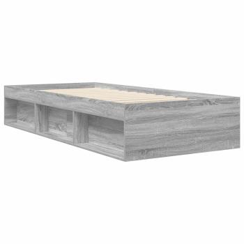 Bettgestell mit Stauraum Grau Sonoma 80 x 200 cm Holzwerkstoff