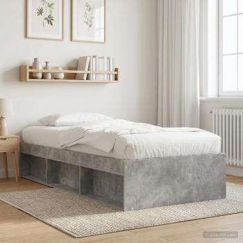 ARDEBO.de - Bettgestell mit Stauraum Betongrau 80 x 200 cm Holzwerkstoff