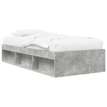 Bettgestell mit Stauraum Betongrau 80 x 200 cm Holzwerkstoff