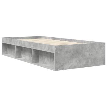 Bettgestell mit Stauraum Betongrau 80 x 200 cm Holzwerkstoff