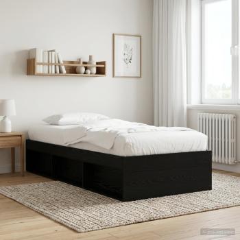 ARDEBO.de - Bettgestell mit Stauraum mit Regal Schwarze Eiche 80 x 200 cm