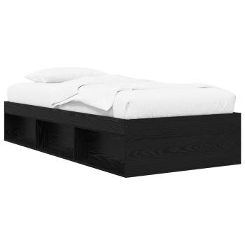 Bettgestell mit Stauraum mit Regal Schwarze Eiche 80 x 200 cm