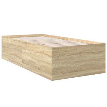 Bodenbettgestell Sonoma-Eiche 80 x 200 cm Holzwerkstoff