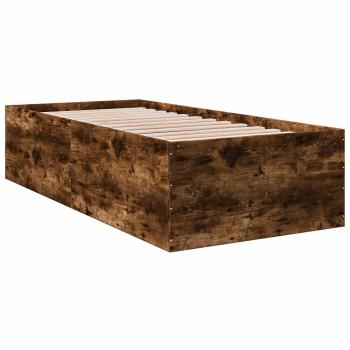 Bodenbettgestell Geräucherte Eiche 80 x 200 cm Holzwerkstoff