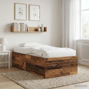 ARDEBO.de - Bodenbettgestell Altholz 80 x 200 cm Holzwerkstoff