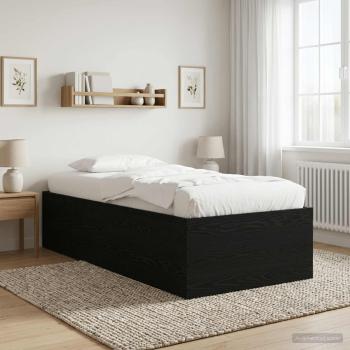 ARDEBO.de - Bodenbettgestell Schwarze Eiche 80 x 200 cm Holzwerkstoff