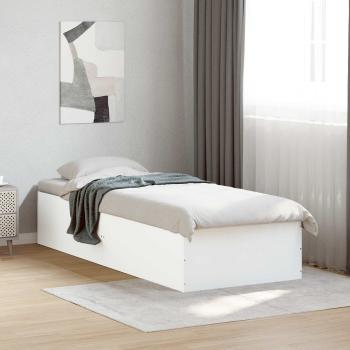ARDEBO.de - Bodenbettgestell Weiß 80 x 200 cm Holzwerkstoff
