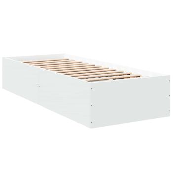 Bodenbettgestell Weiß 80 x 200 cm Holzwerkstoff