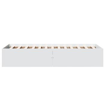 Bodenbettgestell Weiß 80 x 200 cm Holzwerkstoff