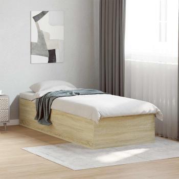 ARDEBO.de - Bodenbettgestell Sonoma-Eiche 80 x 200 cm Holzwerkstoff