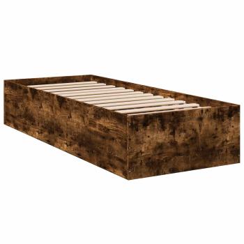 Bodenbettgestell Geräucherte Eiche 80 x 200 cm Holzwerkstoff