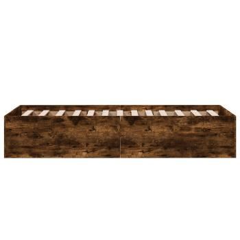 Bodenbettgestell Geräucherte Eiche 80 x 200 cm Holzwerkstoff