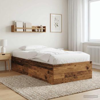 ARDEBO.de - Bodenbettgestell Altholz 80 x 200 cm Holzwerkstoff