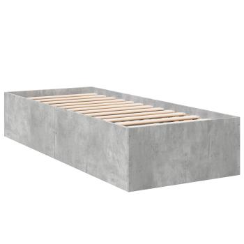 Bodenbettgestell Betongrau 80 x 200 cm Holzwerkstoff