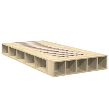 Bettgestell mit Stauraum Sonoma-Eiche 80 x 200 cm Holzwerkstoff
