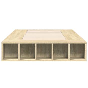Bettgestell mit Stauraum Sonoma-Eiche 80 x 200 cm Holzwerkstoff