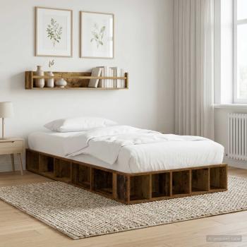 ARDEBO.de - Bettgestell mit Stauraum Altholz 80 x 200 cm Holzwerkstoff
