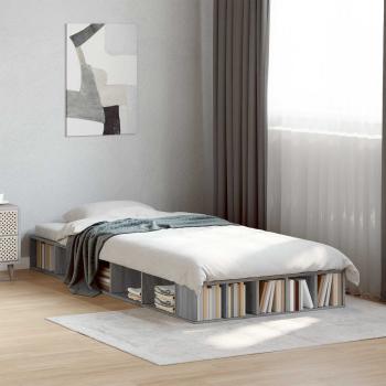 ARDEBO.de - Bettgestell mit Stauraum Grau Sonoma 80 x 200 cm Holzwerkstoff