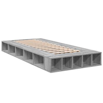 Bettgestell mit Stauraum Grau Sonoma 80 x 200 cm Holzwerkstoff