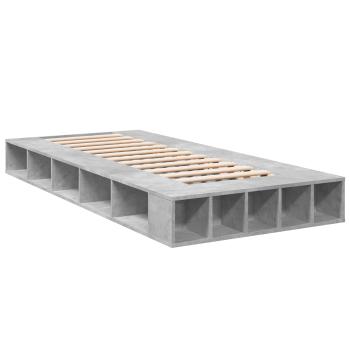 Bettgestell mit Stauraum Betongrau 80 x 200 cm Holzwerkstoff