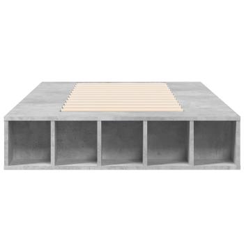 Bettgestell mit Stauraum Betongrau 80 x 200 cm Holzwerkstoff