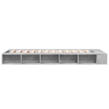 Bettgestell mit Stauraum Betongrau 80 x 200 cm Holzwerkstoff