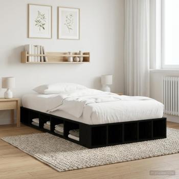 ARDEBO.de - Bettgestell mit Stauraum mit Regal Schwarze Eiche 80 x 200 cm