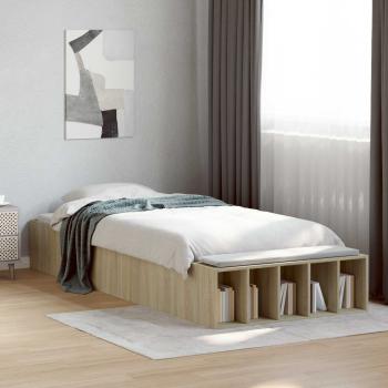 ARDEBO.de - Bettgestell mit Stauraum Sonoma-Eiche 80 x 200 cm Holzwerkstoff