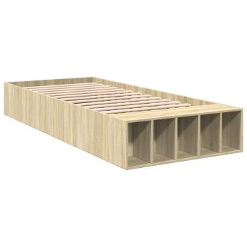 Bettgestell mit Stauraum Sonoma-Eiche 80 x 200 cm Holzwerkstoff